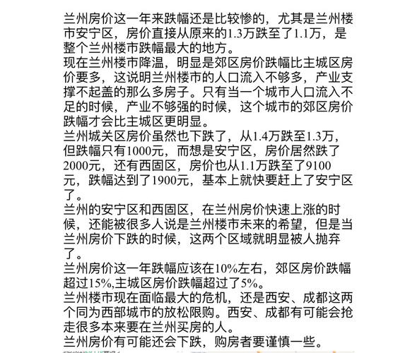 兰州楼盘房价最新消息